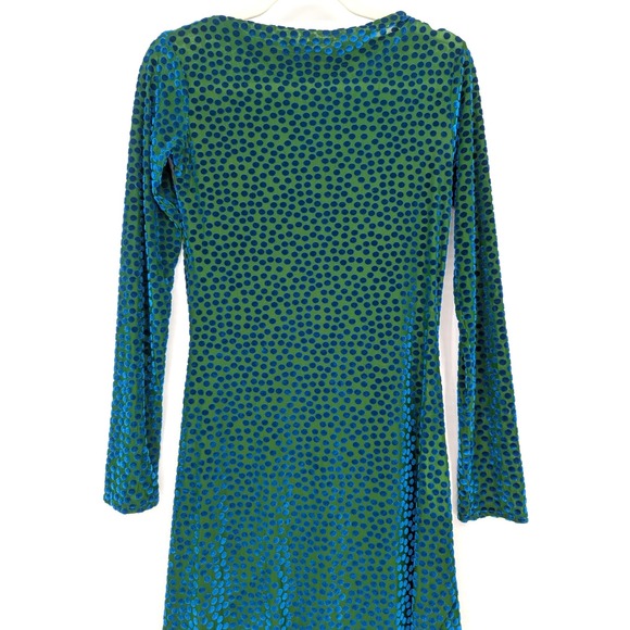 Zara Sheer Mesh Velvet Burnout Polka Dot Asymmetrical Maximalist Artsy Dress SML - Picture 3 of 16